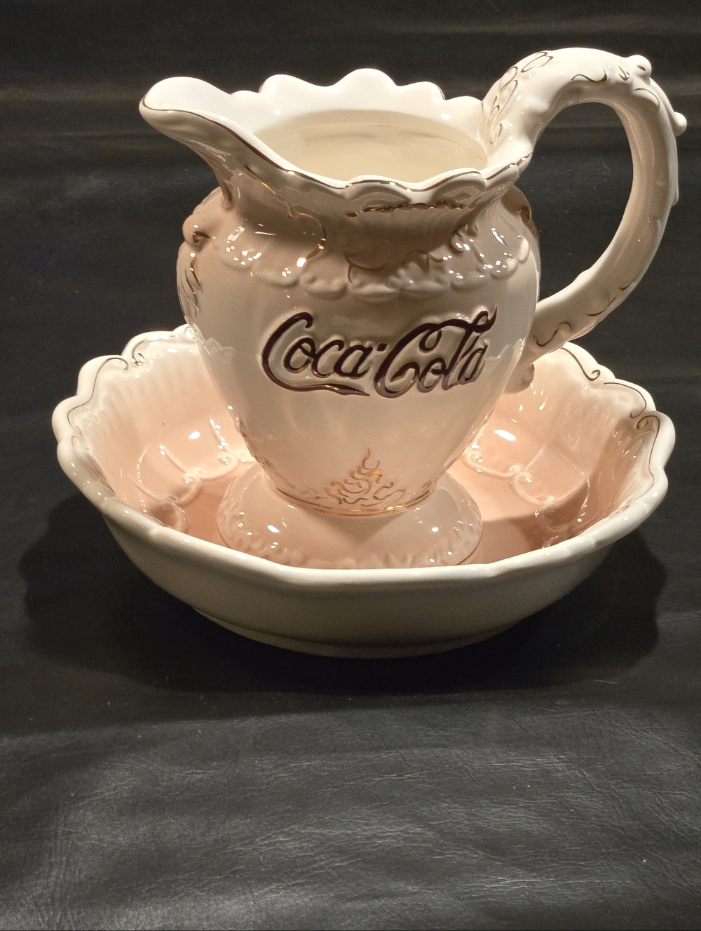 New Vintage 1998 Coca-cola Victorian Pitcher with Basin